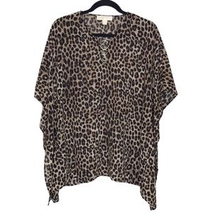 MICHAEL MICHAEL KORS leopard print poncho top size S/M